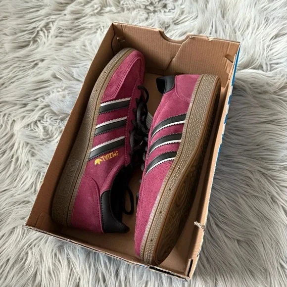 ADIDAS Handball Spezial Shoes Maroon / Core Black / Crystal White Size 9 NWB - Picture 13 of 15